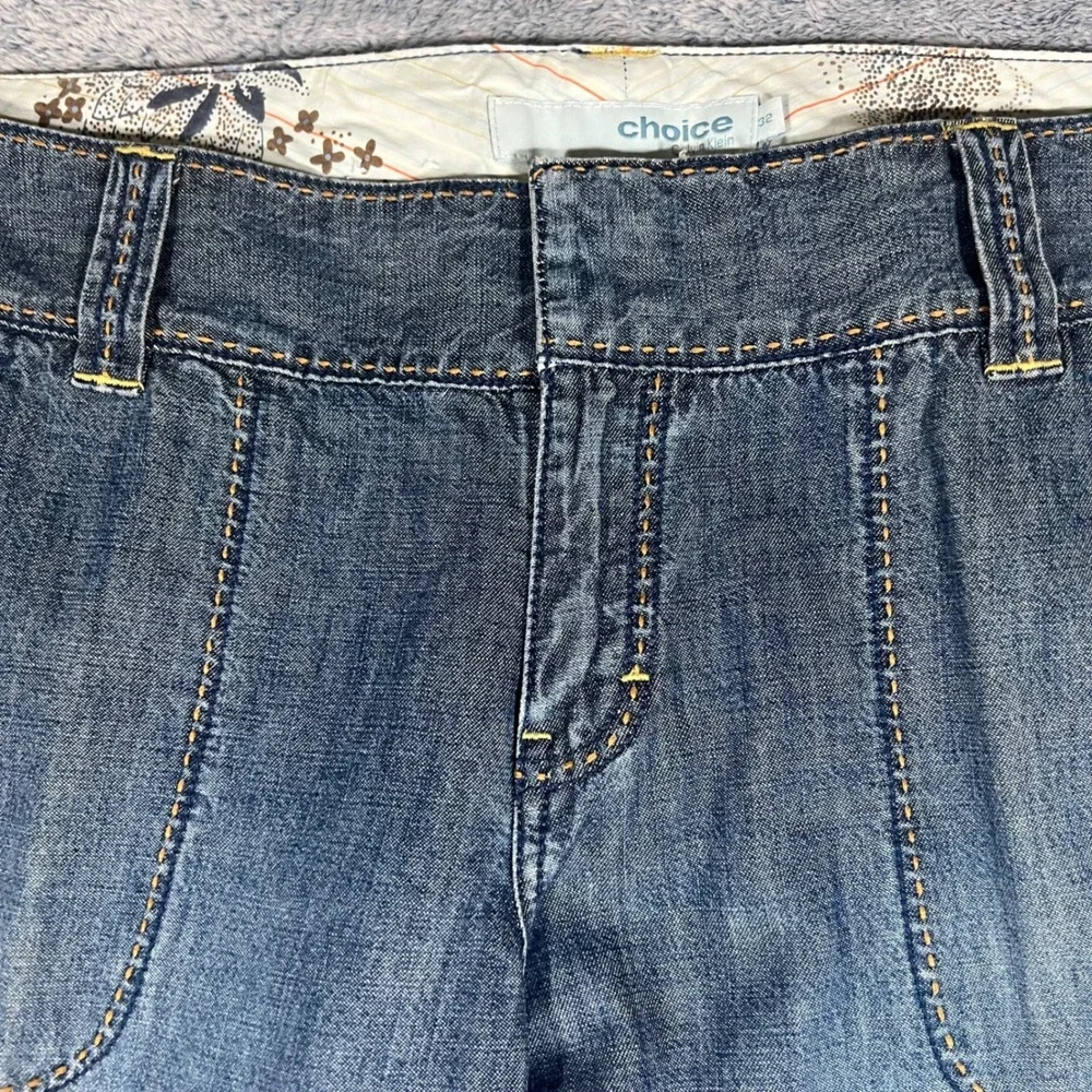 Choice Calvin Klein Jeans Womens 32‎ Blue Denim Wide Leg Flare High Rise